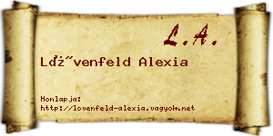Lövenfeld Alexia névjegykártya